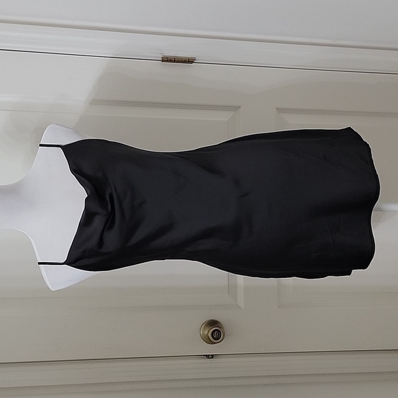 Urban Outfitters Size M Black Drape Neck Satin Slip Dress, Gently Used Condition - Picture 1 of 14